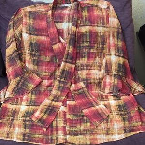 Catherines Multicolor Sheer Blouse